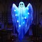 Hanging Ghost Decor - 47" Light Up Hanging Ghost with Blue LED Light, Halloween Ghost for Haunted House Prop Spooky Yard Lawn Porch Door Party Decor Supplies